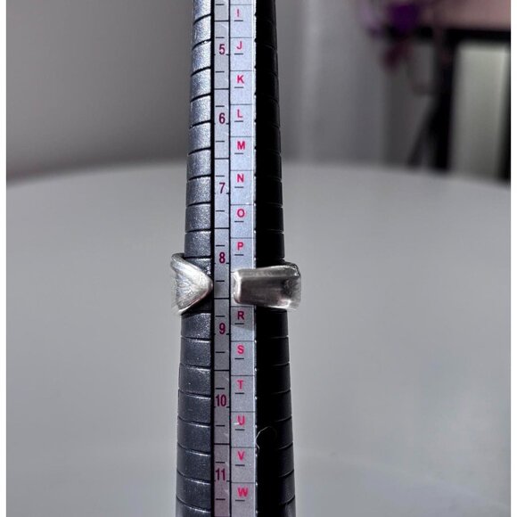 Handmade Size 8.5 Silver Plated Antique Spoon Ring: Oneida Debutante Pattern - Picture 7 of 7